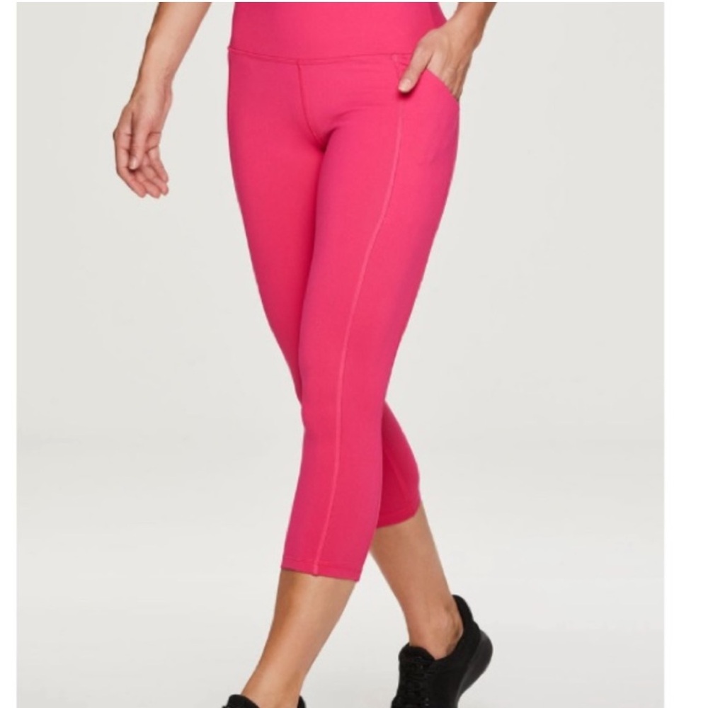 RBX Women's Capri Leggings - Size Small, Pink, with Side Pockets